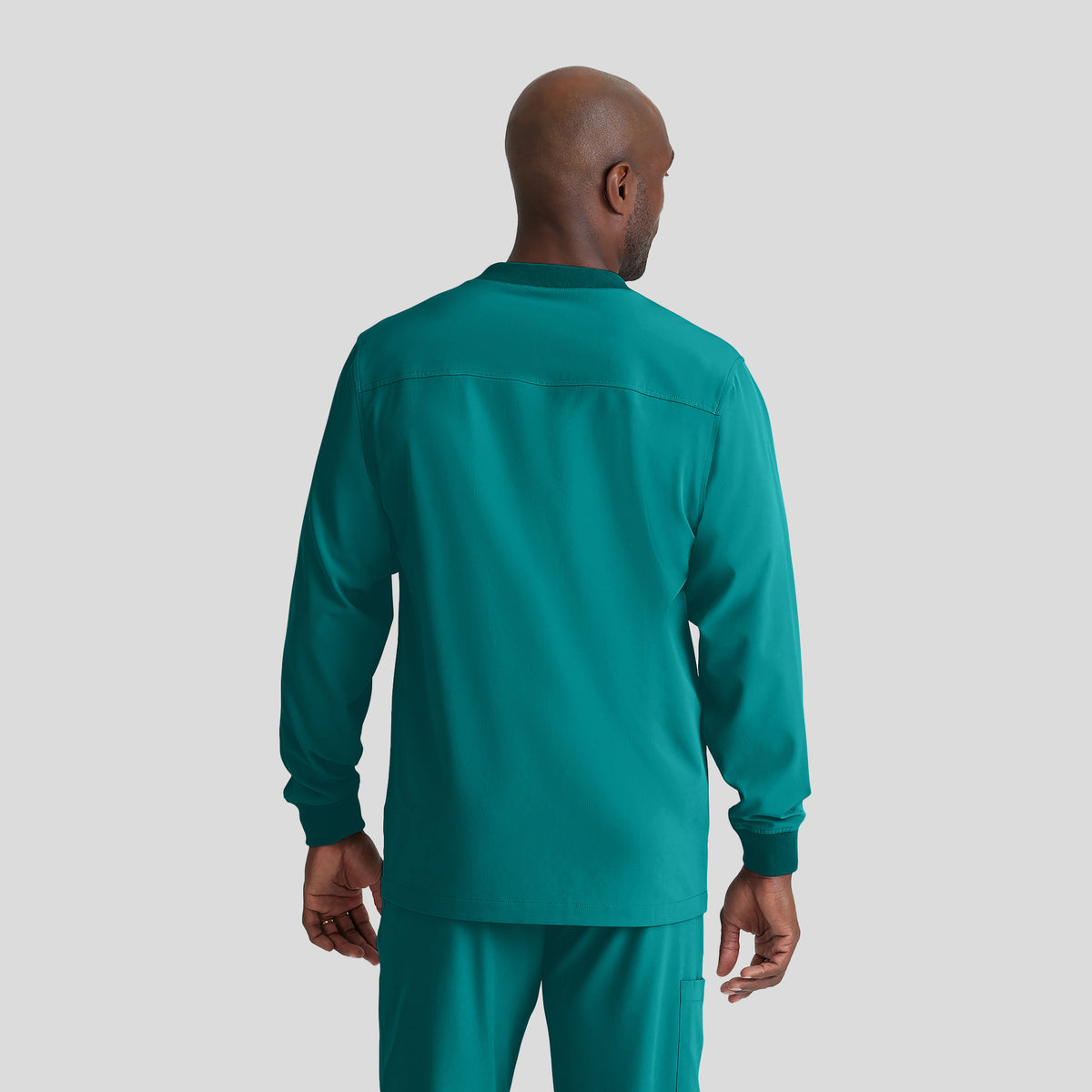 Men's Structure 3-Pocket Crewneck Warmup Scrub Jacket | Teal