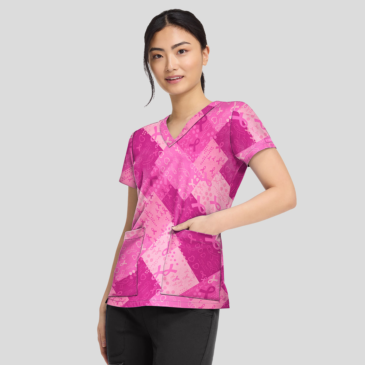 V-Neck Print Top | Dots So Caring