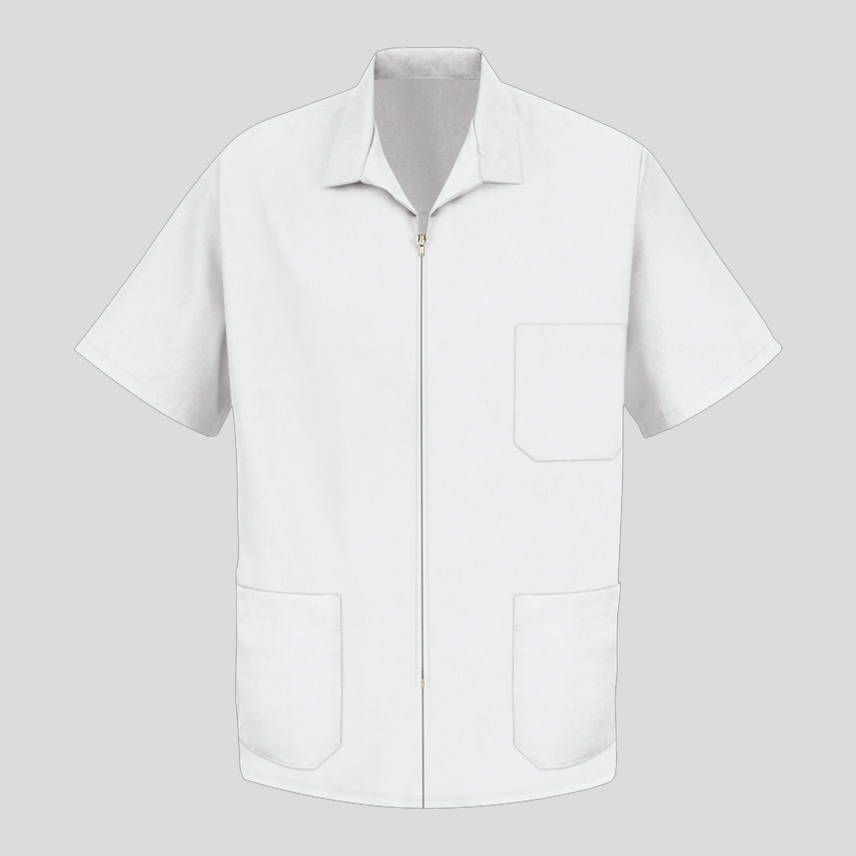 Men's Zip-front Smock | White