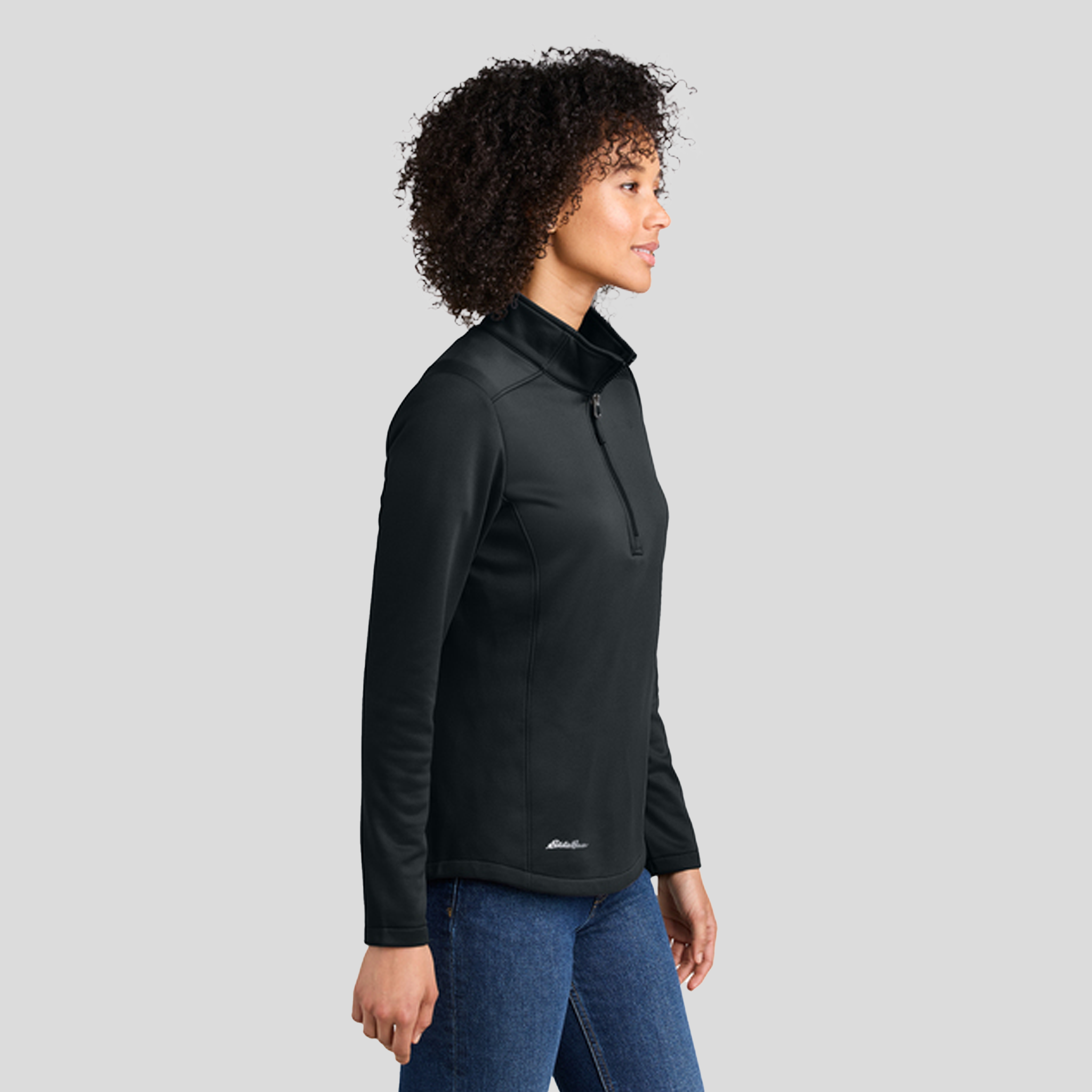 Womenโs Smooth Mid Layer Fleece 1/2-Zip | Black