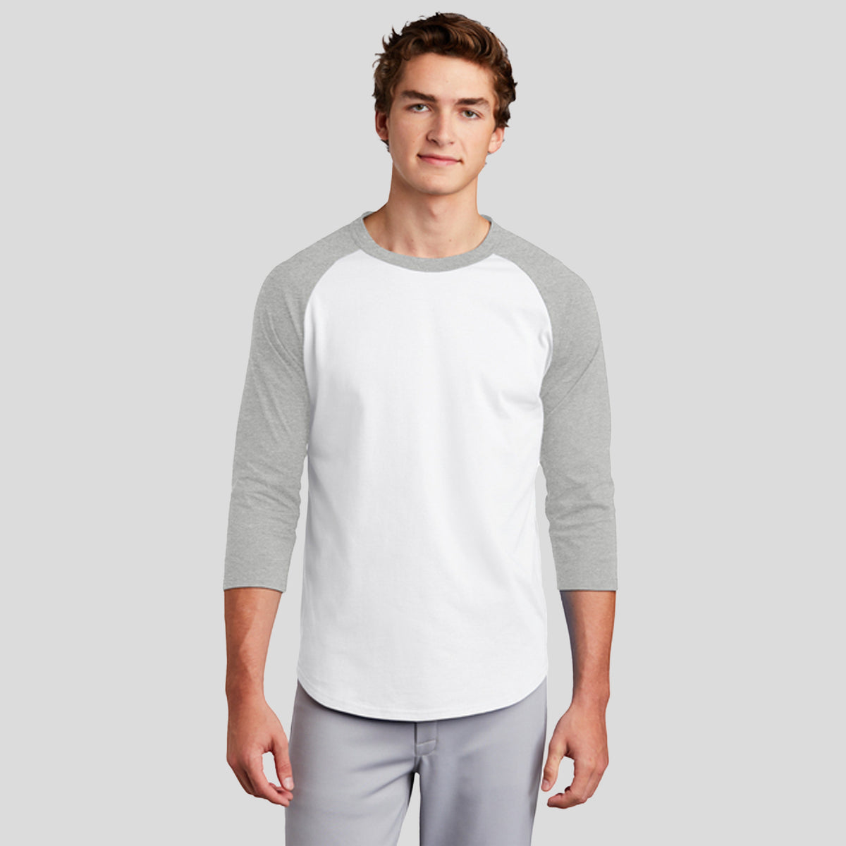 Colorblock Raglan Jersey | White/Heather Grey