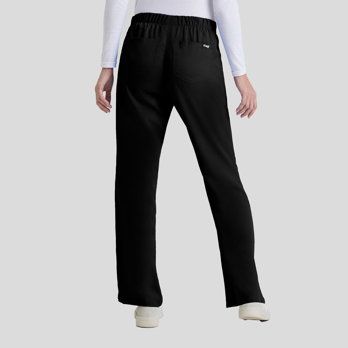 Riley 5-Pocket Mid-Rise Flared Leg Scrub Pant | Black