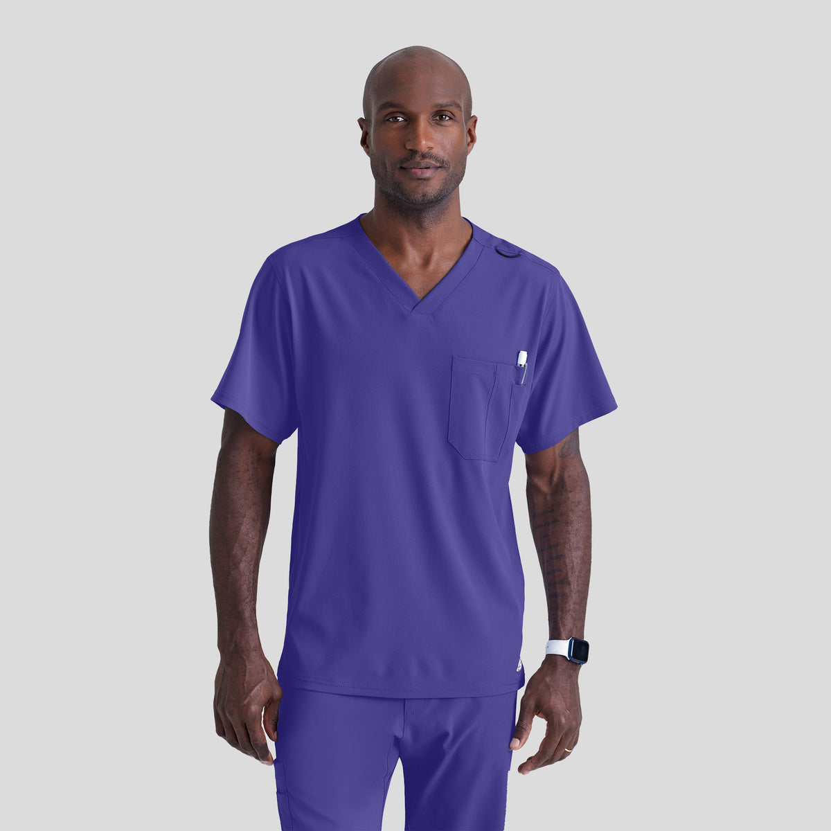 Men's Structure 1-Pocket V-Neck Scrub Top | Grape
