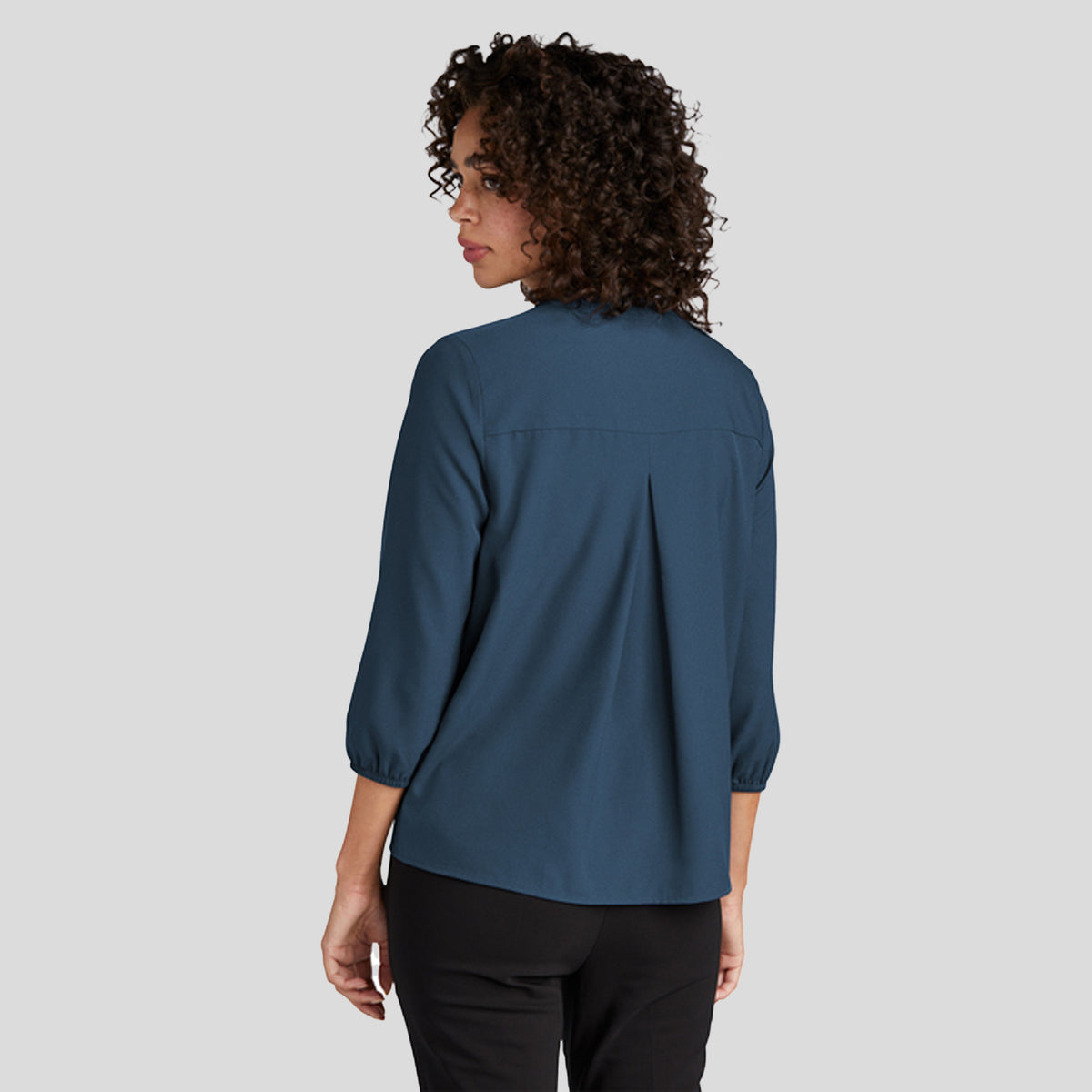 Women's Stretch Crepe 3/4-Sleeve Blouse | Insignia Blue