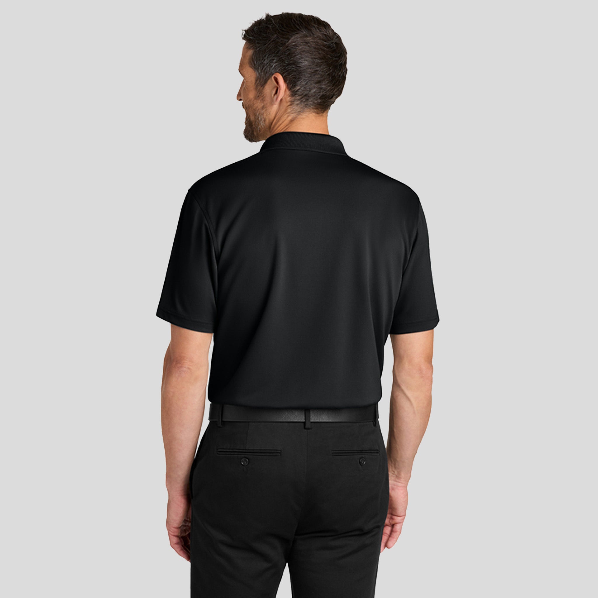 Men's Dry Zone® Stain-Release Grid Polo | Deep Black